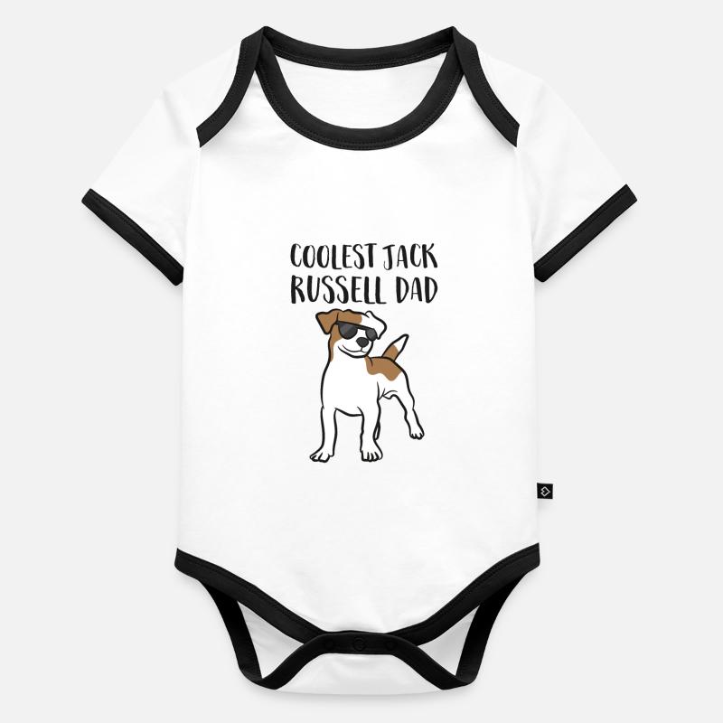 Le plus cool Jack Russel Papa Jack Russell chien Body Bébé bio contrasté manches courtes