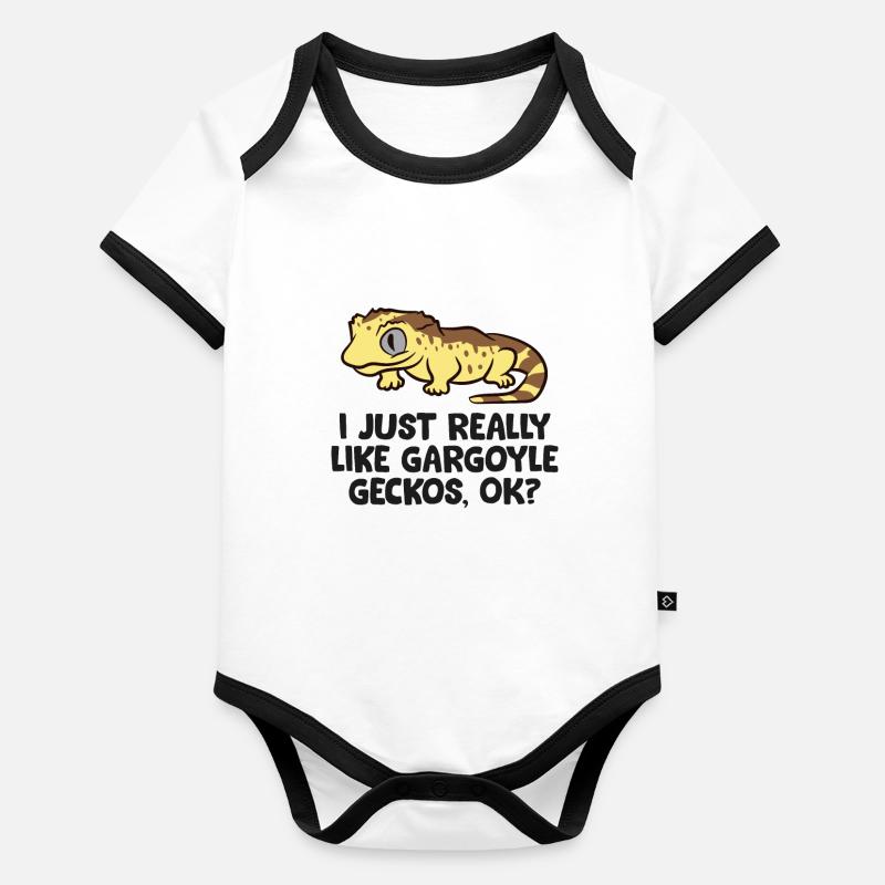 Gargoyle Gecko Lover I Just Really Like Gargoyle Organic Baby Contrasting Bodysuit