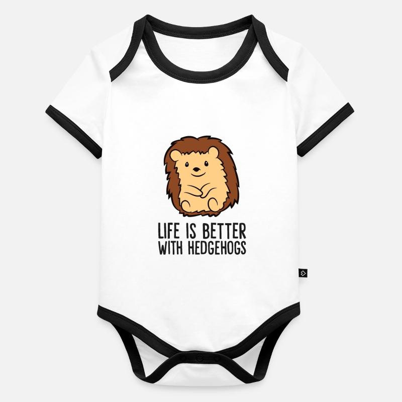 Das Leben ist besser mit Igeln Baby Bio-Kurzarm-Kontrastbody