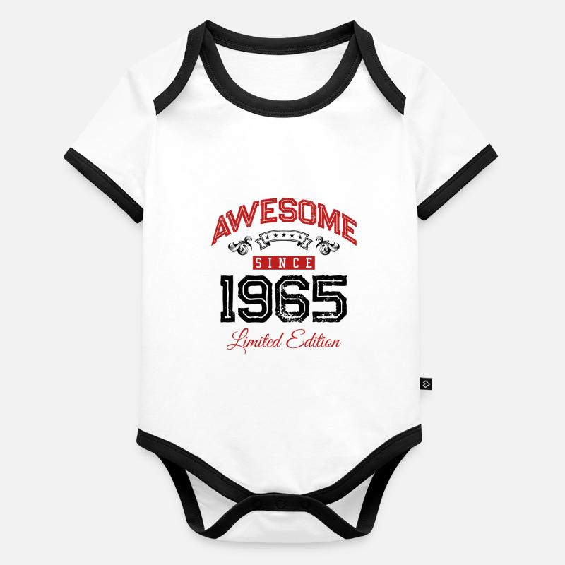 1965 awesome since Baby Bio-Kurzarm-Kontrastbody