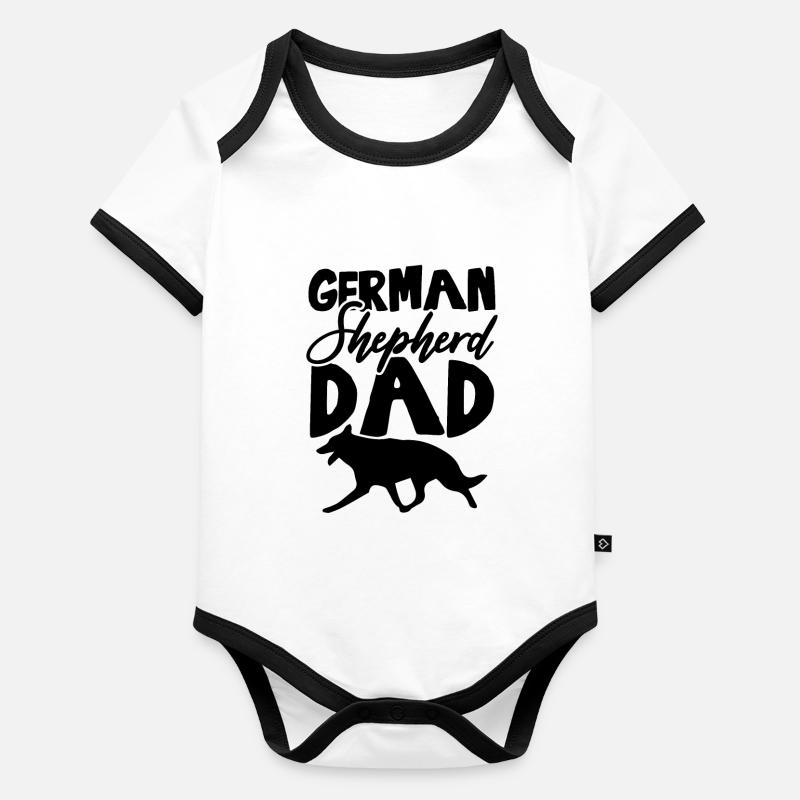 deutscher schäferhund papa Baby Bio-Kurzarm-Kontrastbody