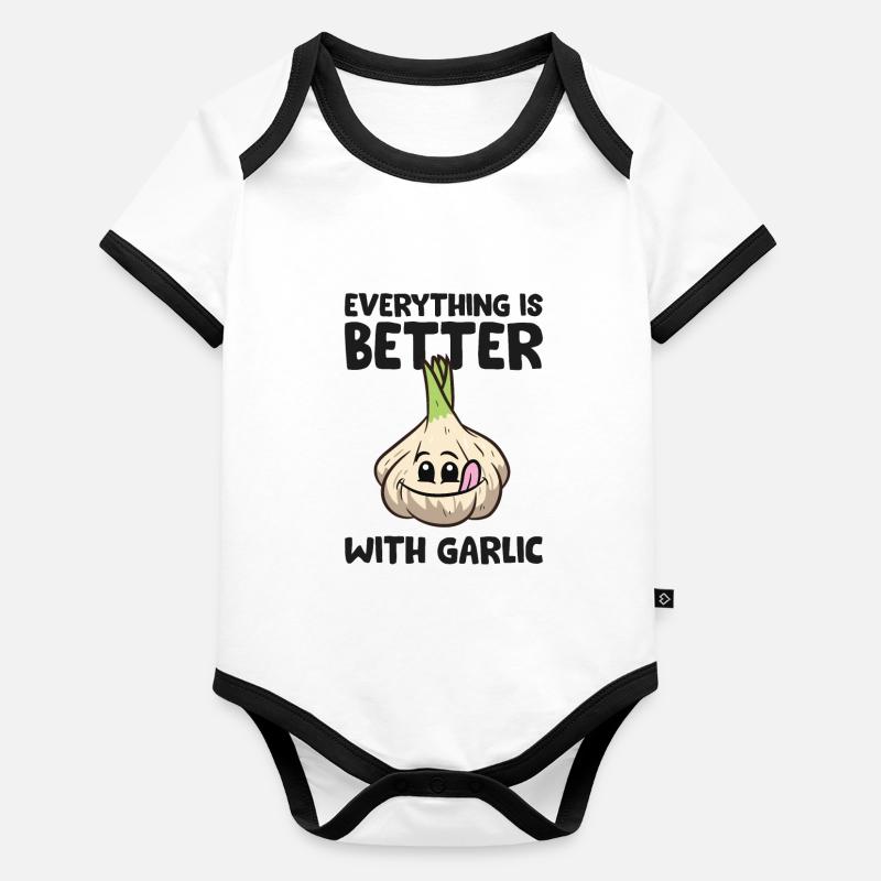 Garlic Lover Everything Is Better With Garlic Organic Baby Contrasting Bodysuit