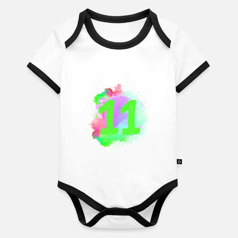 11 Nombre d’objets blob Body Bébé bio contrasté manches courtes