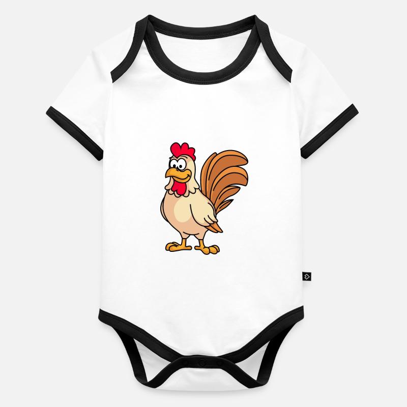 Hahn Comic Tier Baby Bio-Kurzarm-Kontrastbody