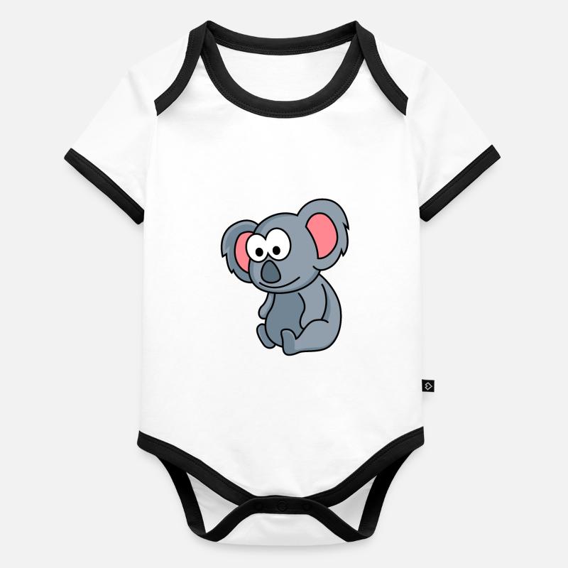 Koala Comic Animal Organic Baby Contrasting Bodysuit