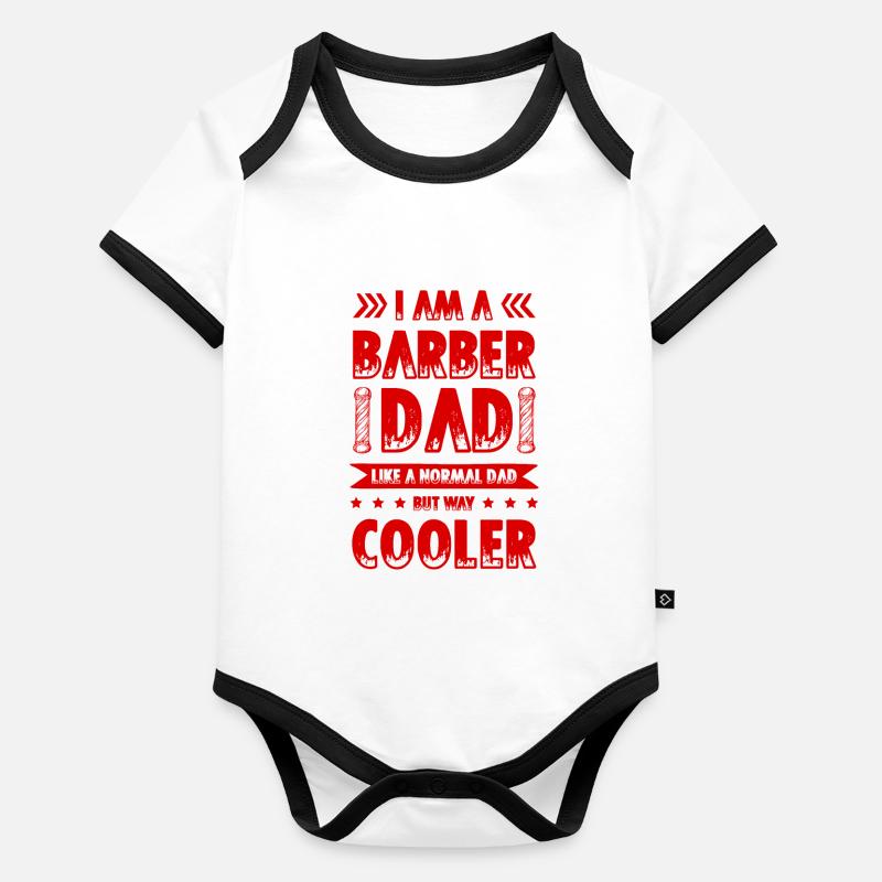 Papa Barbier Body Bébé bio contrasté manches courtes