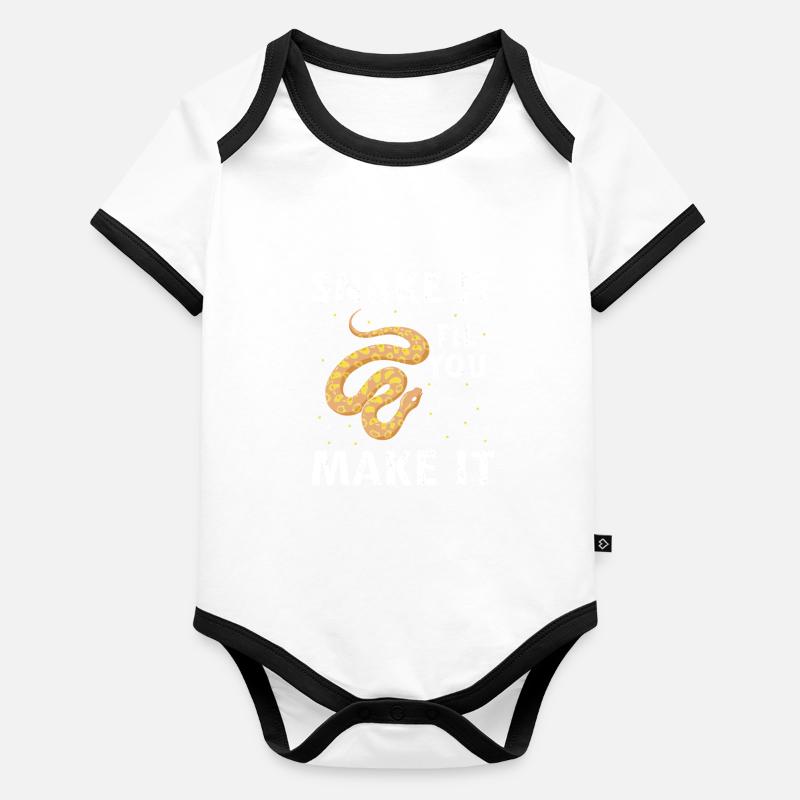King python design pour les amateurs de serpents Body Bébé bio contrasté manches courtes