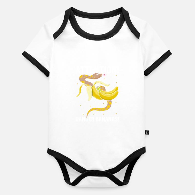 King python design pour les amateurs de serpents Body Bébé bio contrasté manches courtes