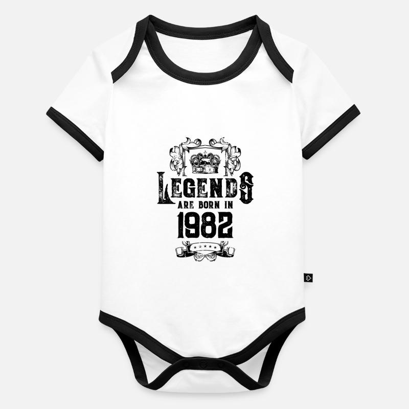 1982 légendes anniversaire Body Bébé bio contrasté manches courtes