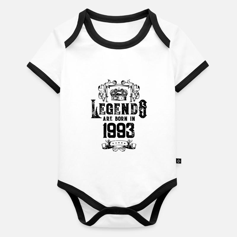 1993 legends birthday Organic Baby Contrasting Bodysuit
