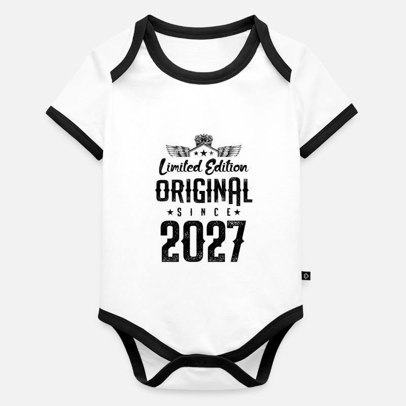 Édition limitée 2027 Body Bébé bio contrasté manches courtes