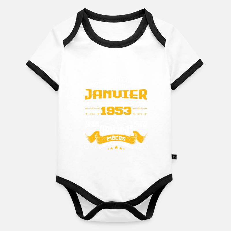 JANVIER 1953 | ORIGINAL PIÈCES Body Bébé bio contrasté manches courtes