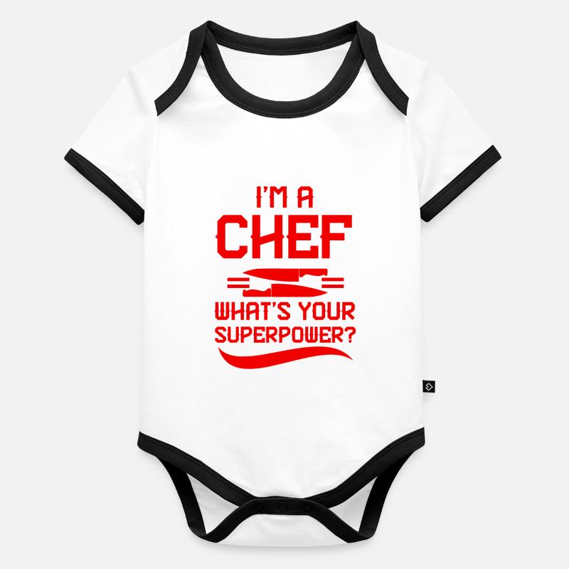 Chef de cuisine Superpower Body Bébé bio contrasté manches courtes