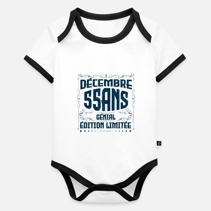 DÉCEMBRE 55 Ans | Édition limitée Body Bébé bio contrasté manches courtes