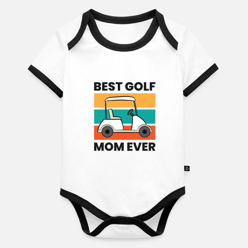 Beste Golf Mom Ever Mama Mutter Lustig Golfing Baby Bio-Kurzarm-Kontrastbody
