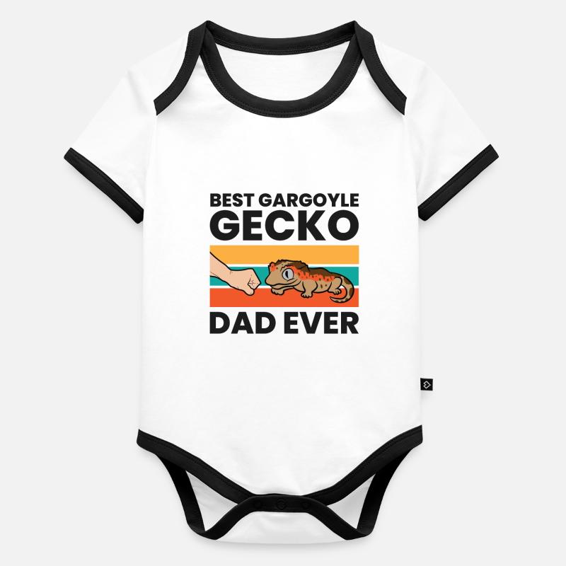 Best Gargoyle Gecko Dad Ever Organic Baby Contrasting Bodysuit
