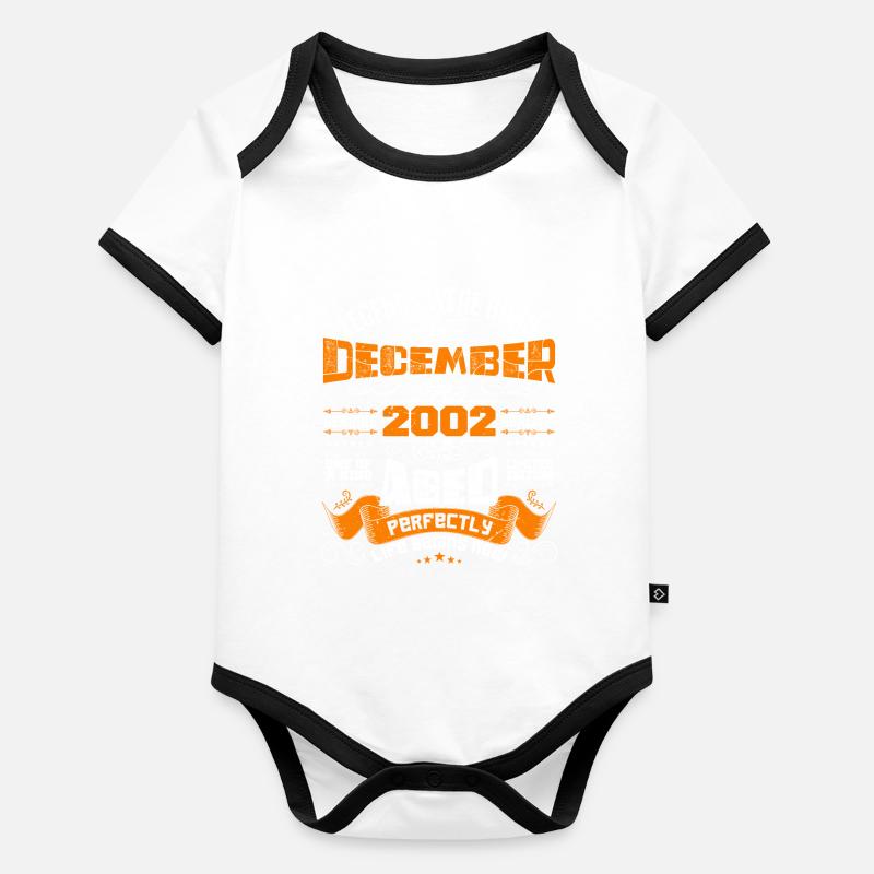 Legends were born in December 2002 | gift Body Bébé bio contrasté manches courtes