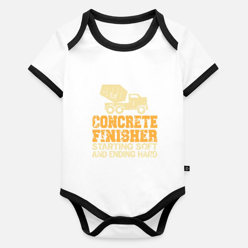 Conception de construction en béton pour les travailleurs de la construction et les chantiers de construction Body Bébé bio contrasté manches courtes