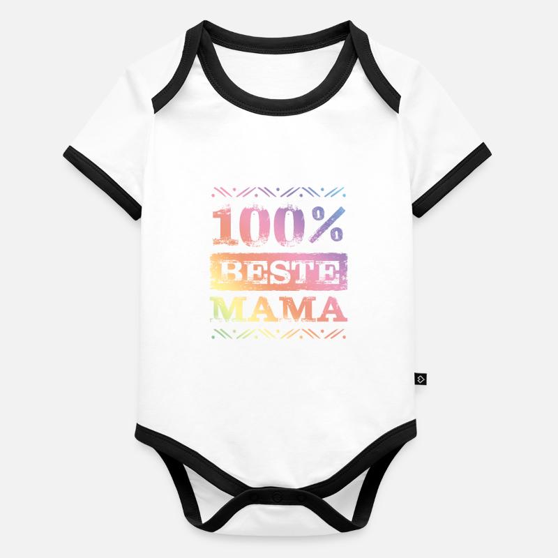 Beste Mama Baby Bio-Kurzarm-Kontrastbody