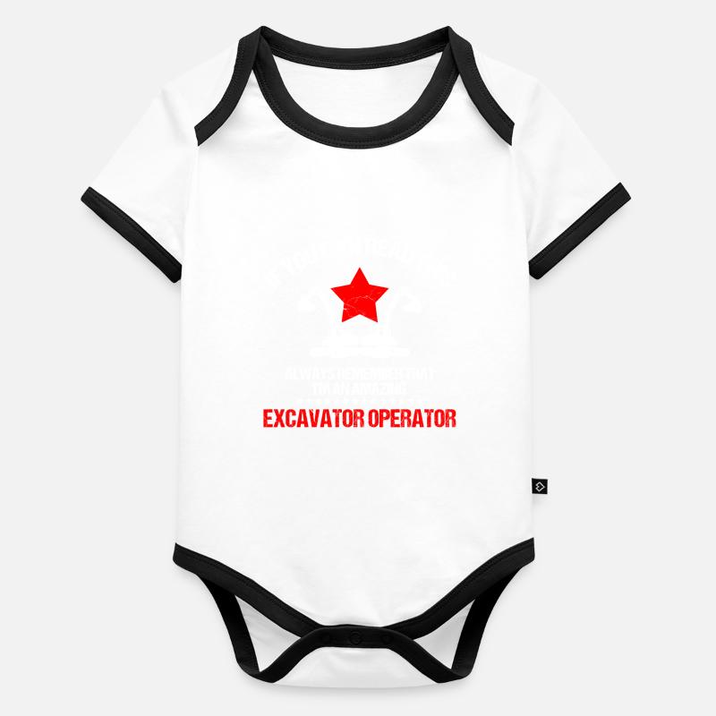 Excavator Sand Excavator for Bach Operator Organic Baby Contrasting Bodysuit