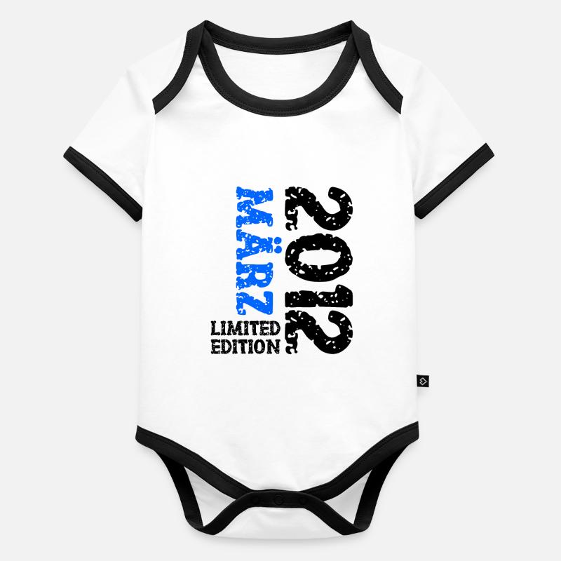 2012 März Limited Edition Geburtstag Geschenk Baby Bio-Kurzarm-Kontrastbody