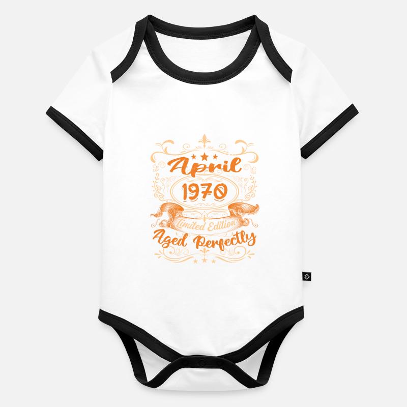 Geburtstag Vintage Geschenkidee April 1970 Baby Bio-Kurzarm-Kontrastbody