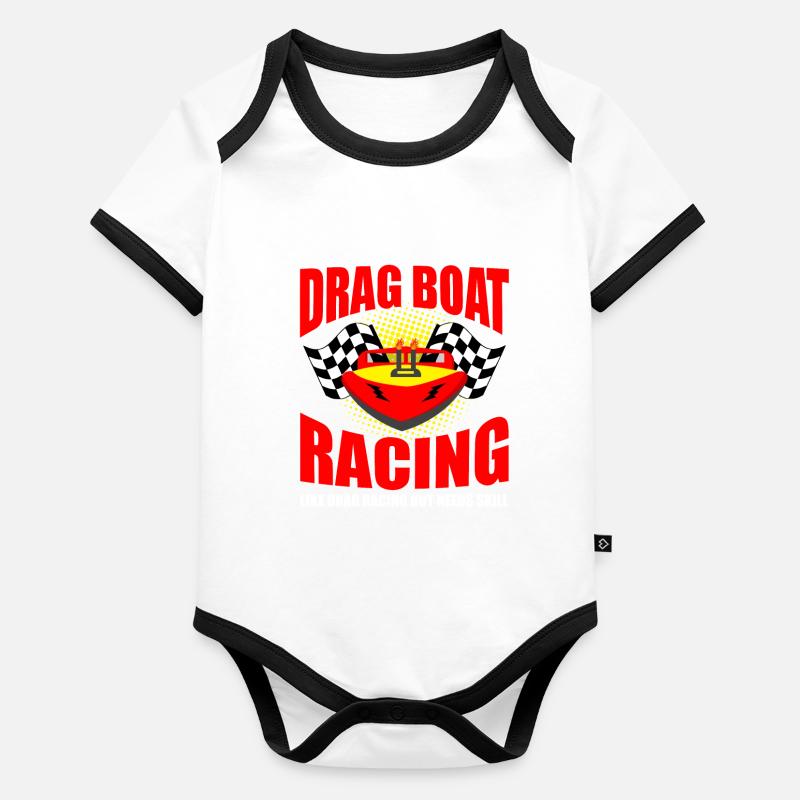 Schnellboot-Rennen Design for Rennbootfahrer Baby Bio-Kurzarm-Kontrastbody