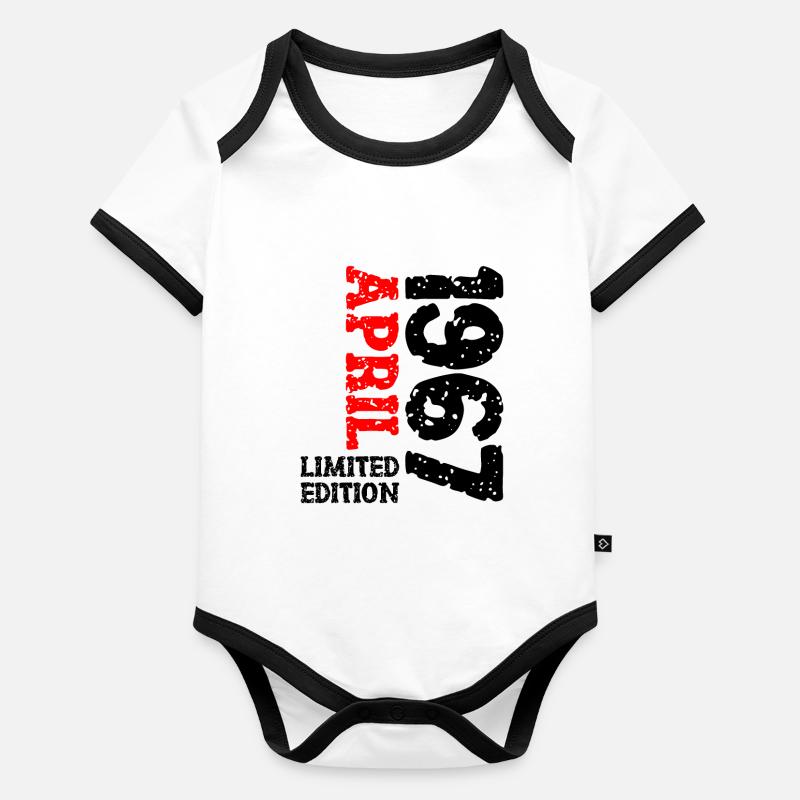 1967 April Limited Edition Geburtstag Geschenk Baby Bio-Kurzarm-Kontrastbody