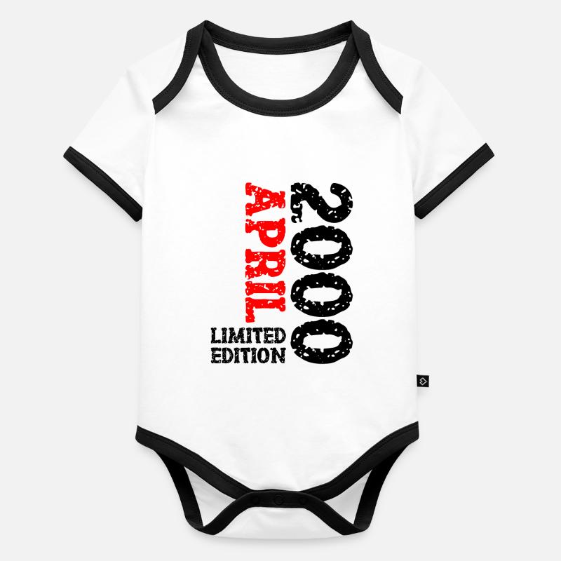 2000 April Limited Edition Birthday Gift Organic Baby Contrasting Bodysuit