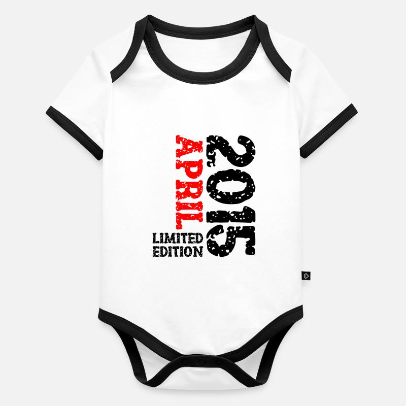 2015 April Limited Edition Geburtstag Geschenk Baby Bio-Kurzarm-Kontrastbody