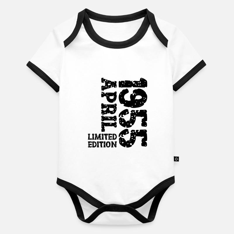 1955 April Limited Edition Geburtstag Geschenk Baby Bio-Kurzarm-Kontrastbody
