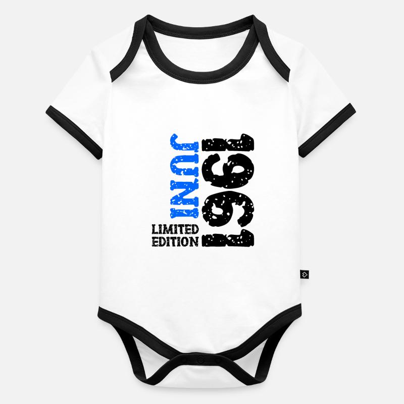 1961 Juni Limited Edition Geburtstag Geschenk Baby Bio-Kurzarm-Kontrastbody