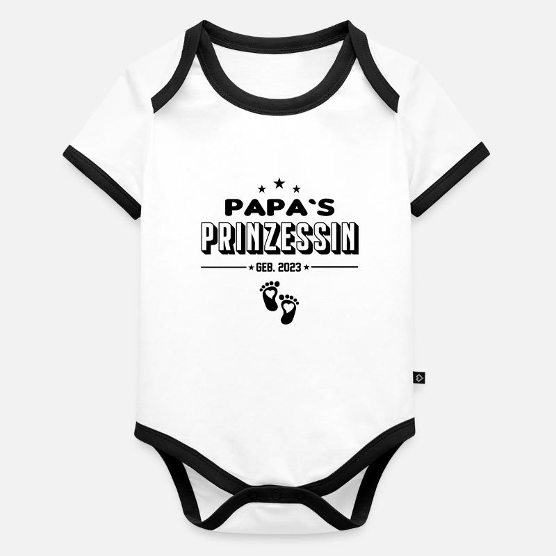 Säugling Baby 2023 Papas Prinzessin Baby Bio-Kurzarm-Kontrastbody