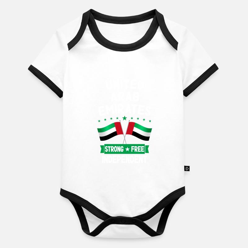 Emirats Arabes Unis Body Bébé bio contrasté manches courtes