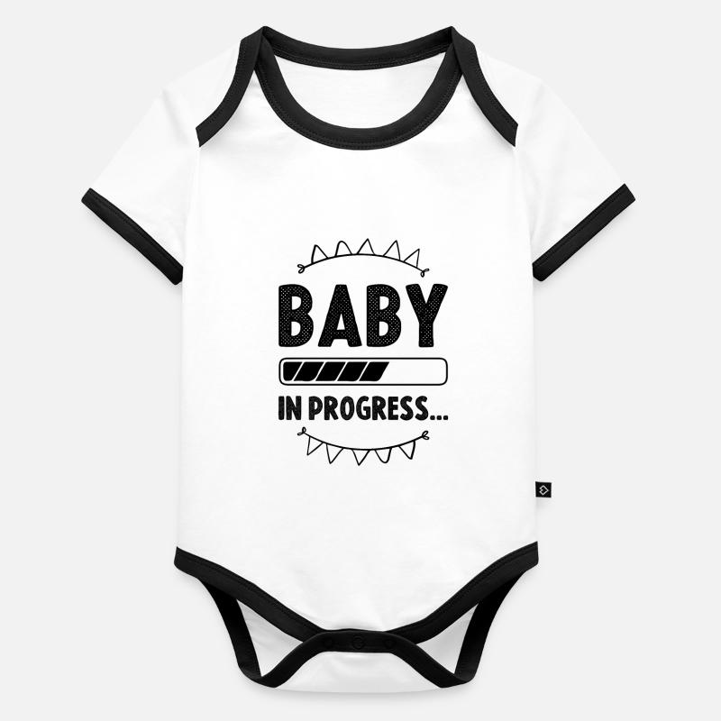 Bébé en cours Body Bébé bio contrasté manches courtes