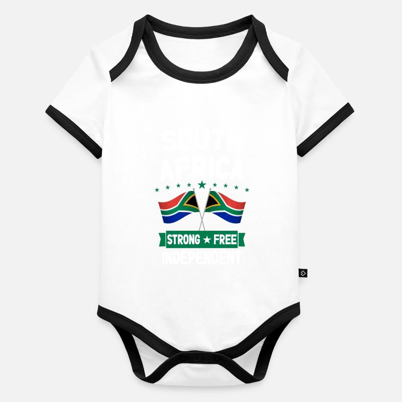 Afrique du Sud Body Bébé bio contrasté manches courtes