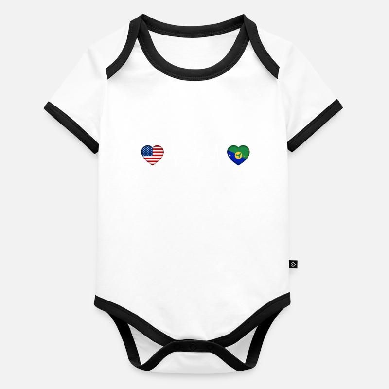 Weihnachtsinsel Baby Bio-Kurzarm-Kontrastbody