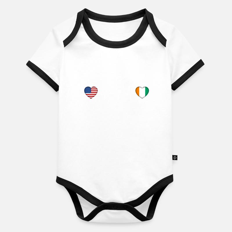 Elfenbeinküste Baby Bio-Kurzarm-Kontrastbody