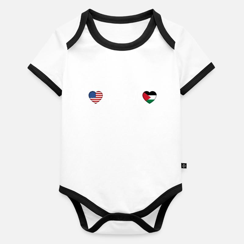 Palestine Body Bébé bio contrasté manches courtes