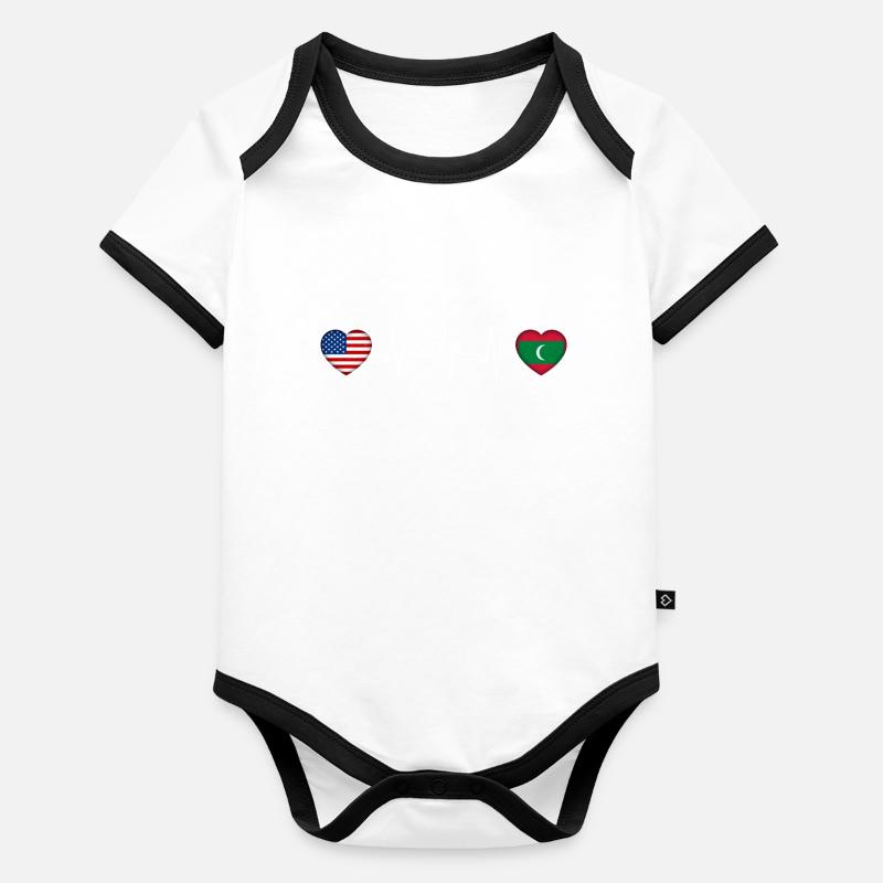 Maldives Body Bébé bio contrasté manches courtes