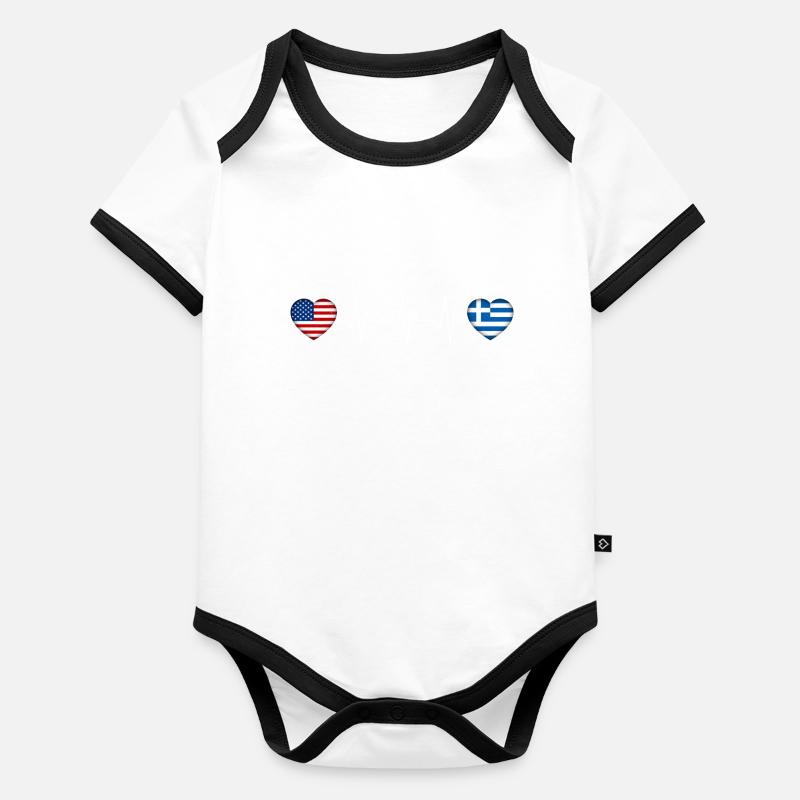 Grèce Body Bébé bio contrasté manches courtes