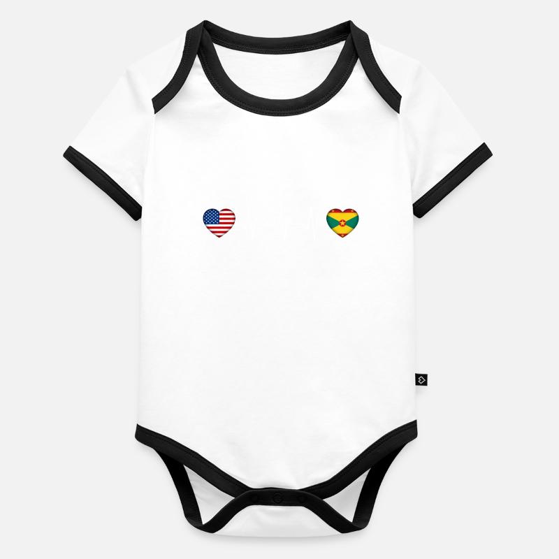 Grenada Baby Bio-Kurzarm-Kontrastbody