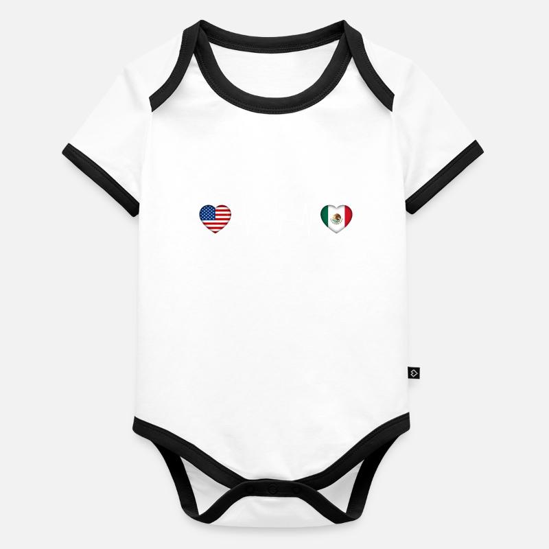 Mexique Body Bébé bio contrasté manches courtes