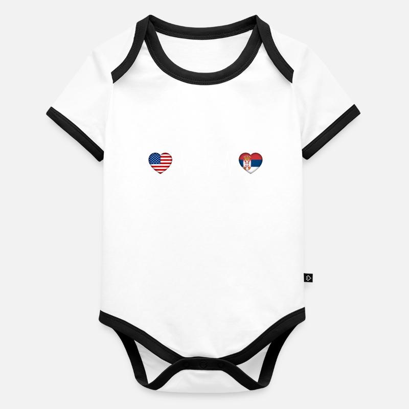 Serbien Baby Bio-Kurzarm-Kontrastbody
