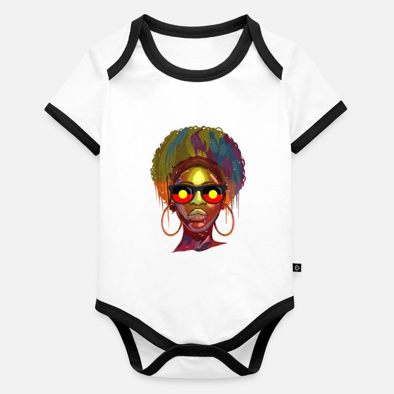 Aborigènes Body Bébé bio contrasté manches courtes