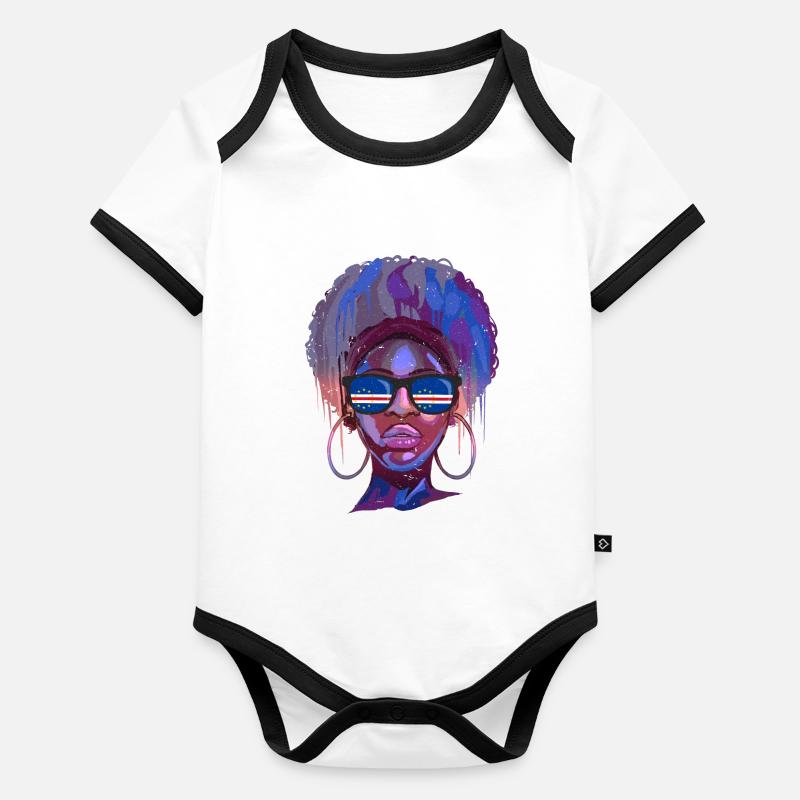 Cap Vert Body Bébé bio contrasté manches courtes