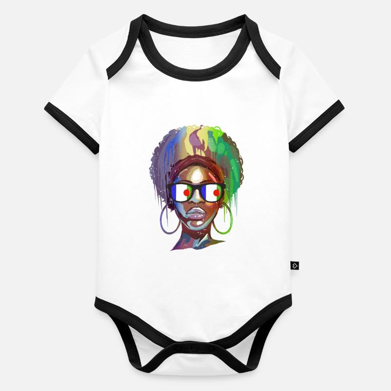 Batwa Body Bébé bio contrasté manches courtes