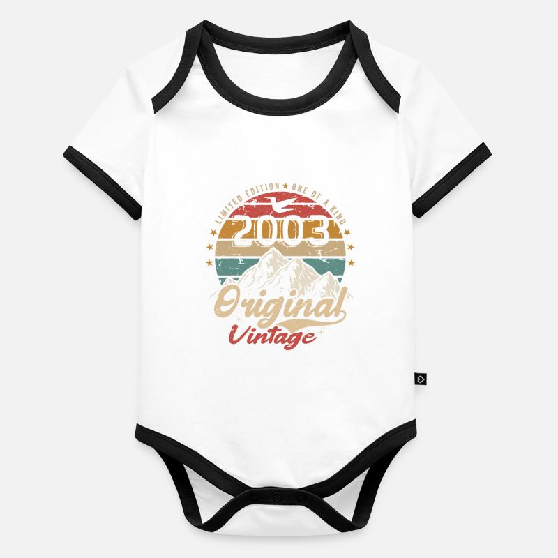 Original Vintage 2003 édition limitée 2003 Body Bébé bio contrasté manches courtes