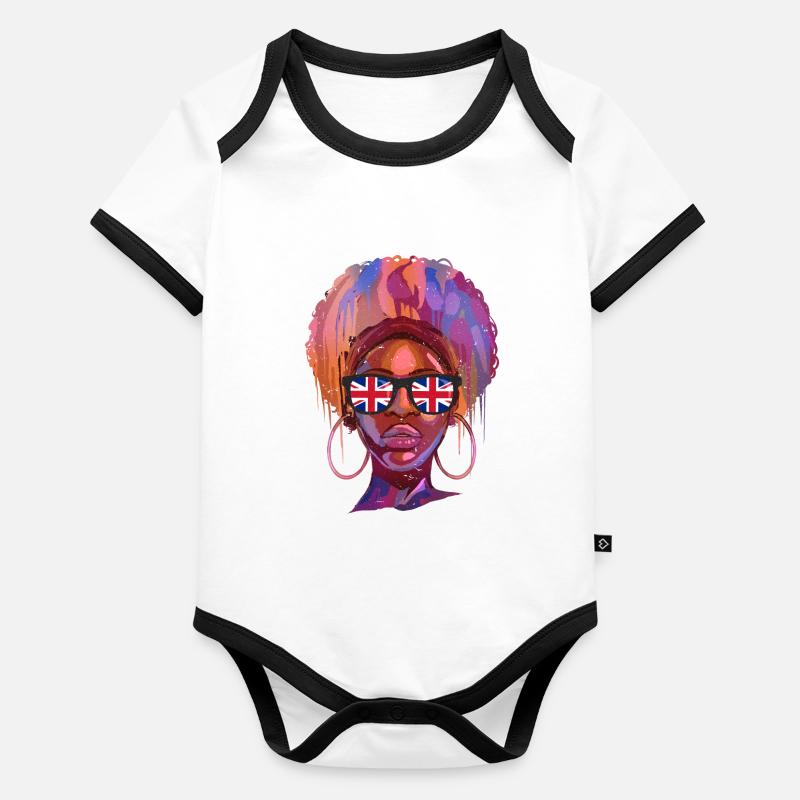 Royaume-Uni Body Bébé bio contrasté manches courtes