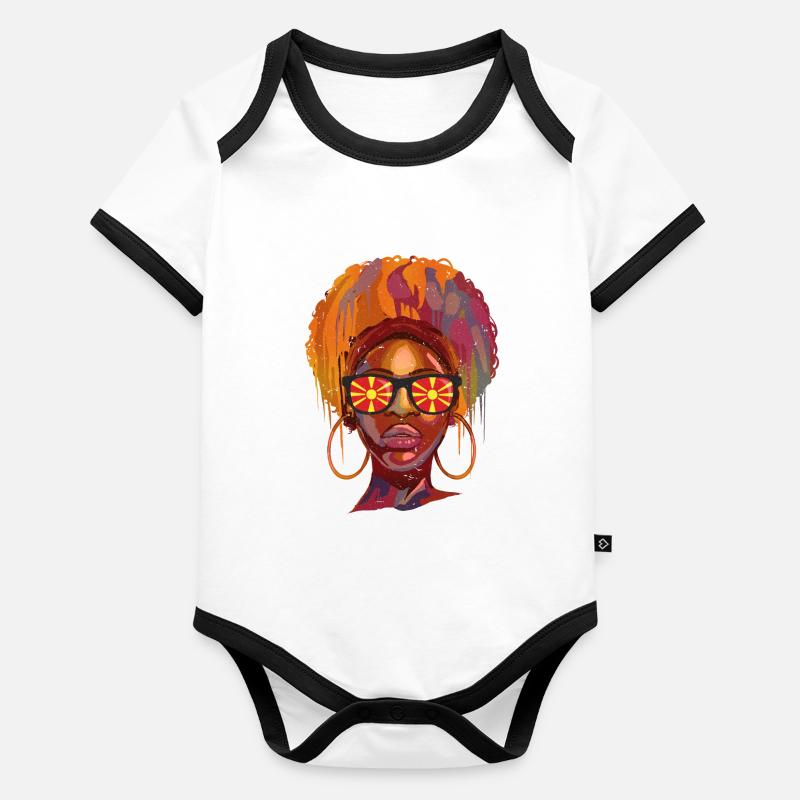 North Macedonia Organic Baby Contrasting Bodysuit